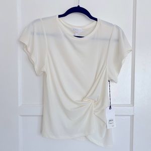 NWT Nordstrom Ivory Gathered Blouse | Extra-Small